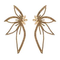 New Style Crystal Fan-shaped Flower Pendant Back Hanging Long And Short Two-wear Detachable Earrings sku image 2