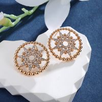 1 Pair Elegant XUPING Geometric Round Butterfly Inlay Copper Artificial Gemstones 18K Gold Plated Ear Studs main image 9