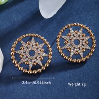 1 Pair Elegant XUPING Geometric Round Butterfly Inlay Copper Artificial Gemstones 18K Gold Plated Ear Studs main image 5