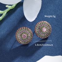 1 Pair Elegant XUPING Geometric Round Butterfly Inlay Copper Artificial Gemstones 18K Gold Plated Ear Studs main image 3