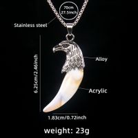 Retro Commute Acrylic Wolf Tooth 201 Stainless Steel Arylic Zinc Alloy Inlay Acrylic Men's Sweater Chain sku image 1