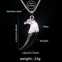 Retro Commute Acrylic Wolf Tooth 201 Stainless Steel Arylic Zinc Alloy Inlay Acrylic Men's Sweater Chain sku image 2