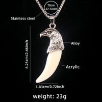 Retro Commute Acrylic Wolf Tooth 201 Stainless Steel Arylic Zinc Alloy Inlay Acrylic Men's Sweater Chain sku image 3
