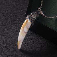 Retro Commute Acrylic Wolf Tooth 201 Stainless Steel Arylic Zinc Alloy Inlay Acrylic Men's Sweater Chain main image 5