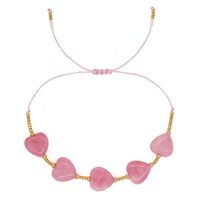 Fairy Style Heart Shape Artificial Gemstones Alloy Rope Women's Drawstring Bracelets main image 4