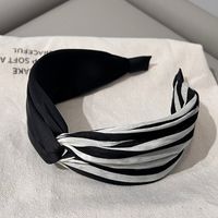 Women's Elegant Modern Style Stripe Knot Cloth Metal Printing Hair Band sku image 3