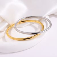 Style Simple Rond Acier Inoxydable 304 Plaqué Or 18K Bracelet En Masse main image 5