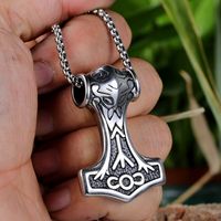 1 Piece 304 Stainless Steel Titanium Steel None 18K Gold Plated Hammer Pendant main image 3