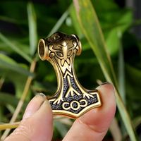 1 Piece 304 Stainless Steel Titanium Steel None 18K Gold Plated Hammer Pendant main image 4