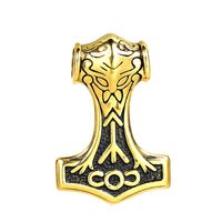 1 Piece 304 Stainless Steel Titanium Steel None 18K Gold Plated Hammer Pendant sku image 2