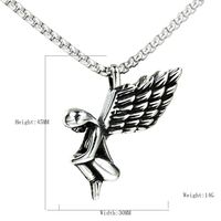 1 Piece 304 Stainless Steel Titanium Steel None 18K Gold Plated Angel Wings Pendant main image 2