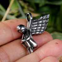 1 Piece 304 Stainless Steel Titanium Steel None 18K Gold Plated Angel Wings Pendant main image 3