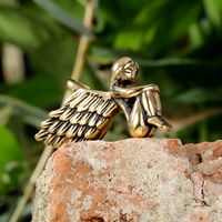 1 Piece 304 Stainless Steel Titanium Steel None 18K Gold Plated Angel Wings Pendant main image 1