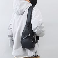 Unisex Einfarbig Pu-Leder Nähgarn Reißverschluss Gürteltasche main image 6