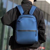 Unisex Solid Color Oxford Cloth Sewing Thread Zipper Fashion Backpack School Backpack main image 2