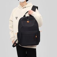 Unisex Solid Color Oxford Cloth Sewing Thread Zipper Fashion Backpack School Backpack main image 6