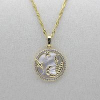 Wholesale Modern Style Simple Style Classic Style Constellation Copper Pendant Necklace sku image 10