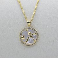 Wholesale Modern Style Simple Style Classic Style Constellation Copper Pendant Necklace sku image 11