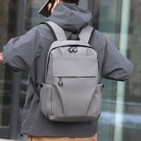 Unisex Solid Color Oxford Cloth Sewing Thread Zipper Fashion Backpack School Backpack main image 5