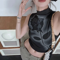 Women's Vest Tank Tops Printing Casual Streetwear Rose main image 4