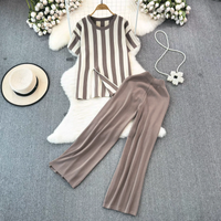 Ferien Täglich Frau Lässig Einfacher Stil Streifen Polyester Hosen-Sets Hosen-Sets main image 4