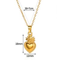 304 Stainless Steel 18K Gold Plated Simple Style Classic Style Plating Heart Shape Pendant Necklace main image 2