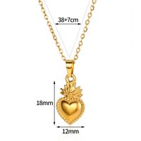 Acero Inoxidable 304 Chapados en oro de 18k Estilo Simple Estilo Clásico Enchapado Forma De Corazón Collar Colgante main image 2