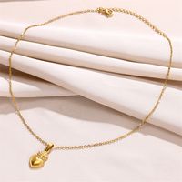 304 Stainless Steel 18K Gold Plated Simple Style Classic Style Plating Heart Shape Pendant Necklace main image 6