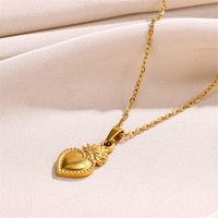 Acero Inoxidable 304 Chapados en oro de 18k Estilo Simple Estilo Clásico Enchapado Forma De Corazón Collar Colgante main image 4