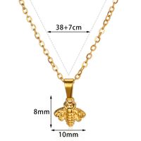 304 Stainless Steel 18K Gold Plated Simple Style Classic Style Plating Bee Pendant Necklace main image 2