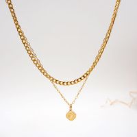 304 Stainless Steel Titanium Steel Gold Plated Casual Cute Modern Style Rabbit Double Layer Necklaces main image 6