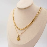 304 Stainless Steel Titanium Steel Gold Plated Casual Cute Modern Style Rabbit Double Layer Necklaces main image 3
