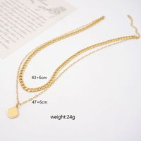 304 Stainless Steel Titanium Steel Gold Plated Casual Cute Modern Style Rabbit Double Layer Necklaces main image 2