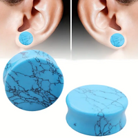 1 Pair Ear Cartilage Rings & Studs Hip-Hop Punk Simple Style Solid Color Turquoise Ear Cartilage Rings & Studs main image 1