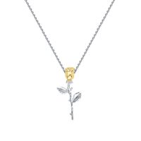 Sterling Silber Weißgold Plattiert Vergoldet Elegant Luxuriös Überzug Blume Halskette Mit Anhänger main image 7