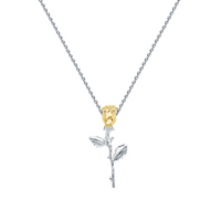 Sterling Silber Weißgold Plattiert Vergoldet Elegant Luxuriös Überzug Blume Halskette Mit Anhänger sku image 1
