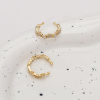 1 Piece Sweet Commute C Shape Inlay Copper Zircon 18K Gold Plated Ear Cuffs main image 8