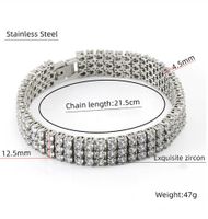 Casual Hip-Hop Geometric Titanium Steel Zircon Bracelets main image 2