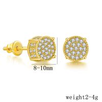 1 Pair Hip-Hop Geometric Inlay Sterling Silver Zircon Silver Plated Ear Studs sku image 6