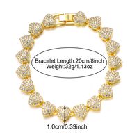 Casual Classic Style Heart Shape Alloy Plating Inlay Rhinestones 18K Gold Plated Men's Bracelets Necklace sku image 1