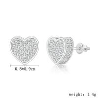 1 Pair Hip-Hop Geometric Inlay Sterling Silver Zircon Silver Plated Ear Studs main image 2
