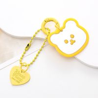 Cute Bear Heart Shape Arylic Plating Keychain sku image 1