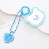 Cute Bear Heart Shape Arylic Plating Keychain sku image 2