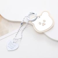 Cute Bear Heart Shape Arylic Plating Keychain sku image 4