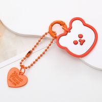 Cute Bear Heart Shape Arylic Plating Keychain sku image 6
