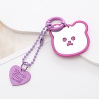Cute Bear Heart Shape Arylic Plating Keychain sku image 7