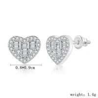 1 Pair Hip-Hop Geometric Inlay Sterling Silver Zircon Silver Plated Ear Studs sku image 3