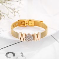 Décontractée Style Moderne Lettre Acier Inoxydable 304 Plaqué Or 14K Alliage Strass Bracelet Bracelet En Masse main image 6