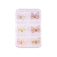 Princess Cute Butterfly Bow Knot Zinc Alloy Nail Decoration Accessories 6 Pieces sku image 1