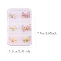 Princess Cute Butterfly Bow Knot Zinc Alloy Nail Decoration Accessories 6 Pieces main image 2